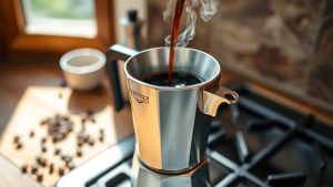 brewing authentic moka coffee