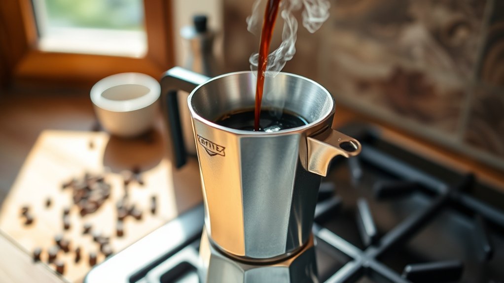 brewing authentic moka coffee