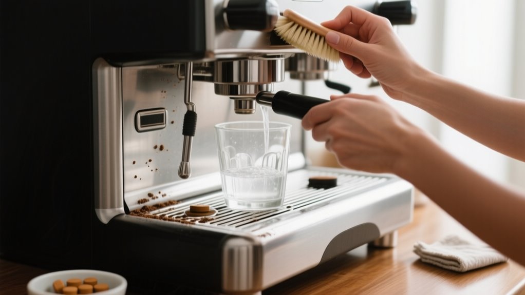 cleaning espresso machine steps