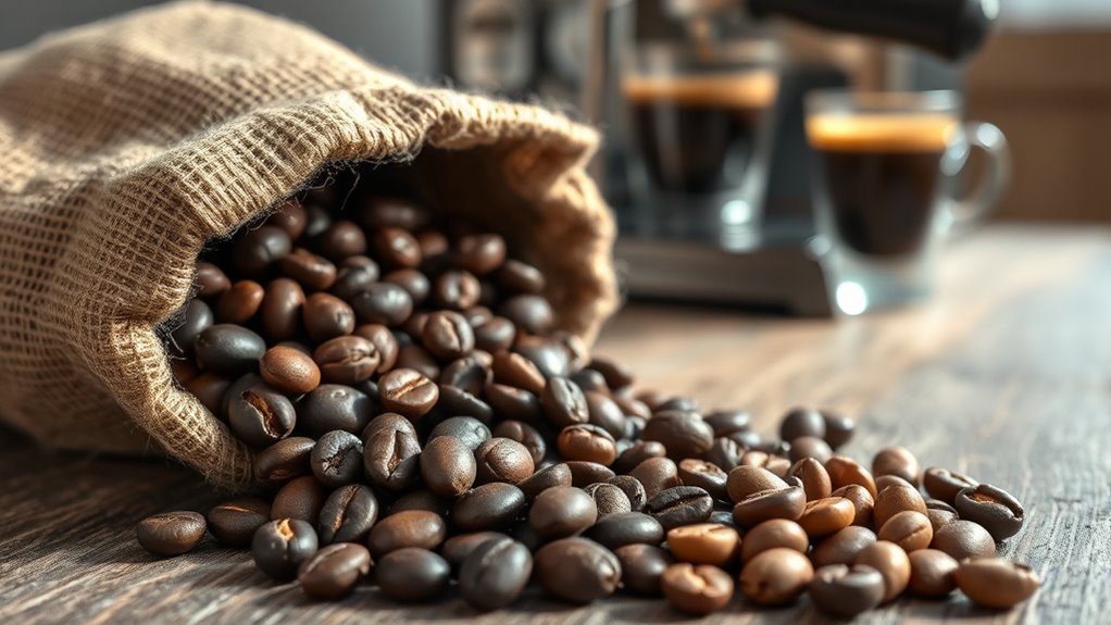 dark roasted coffee beans