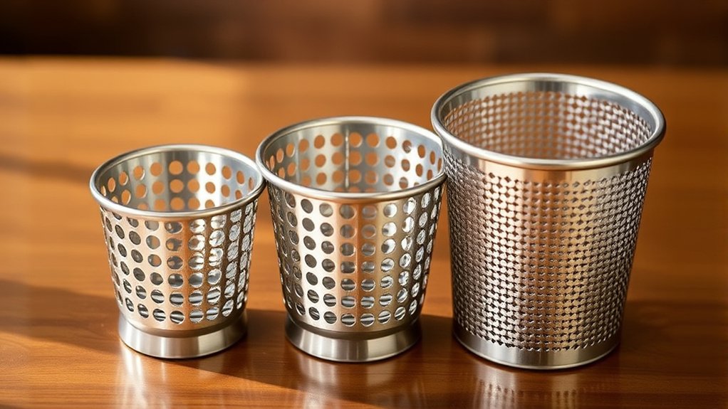 different sizes of espresso baskets