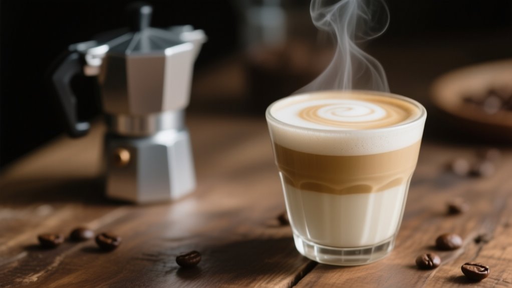 creamy light coffee shot