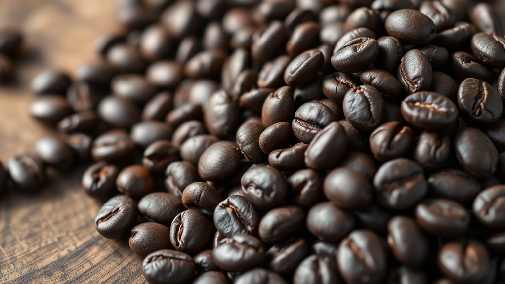 dark roasted coffee beans