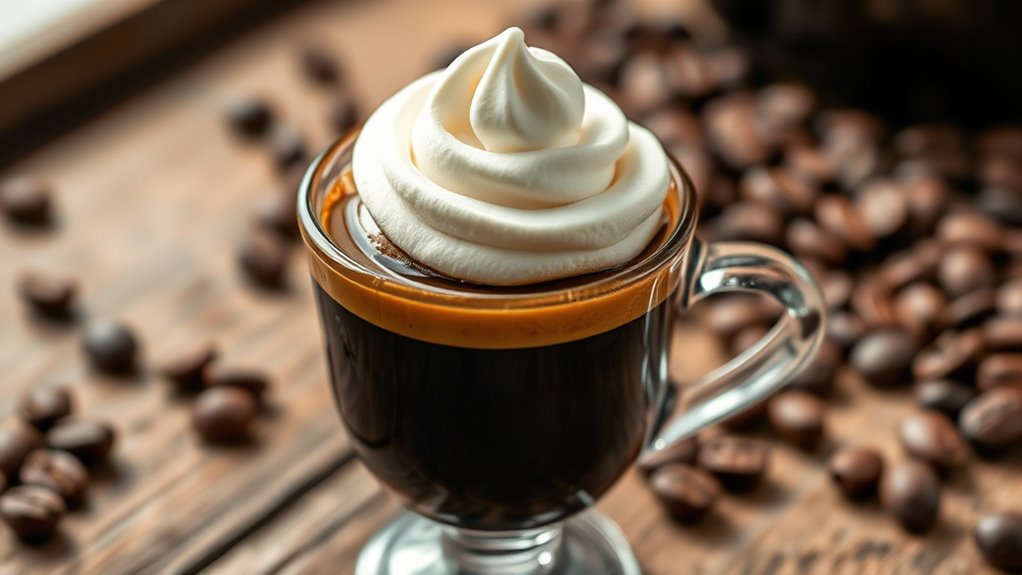 espresso topped with whipped cream