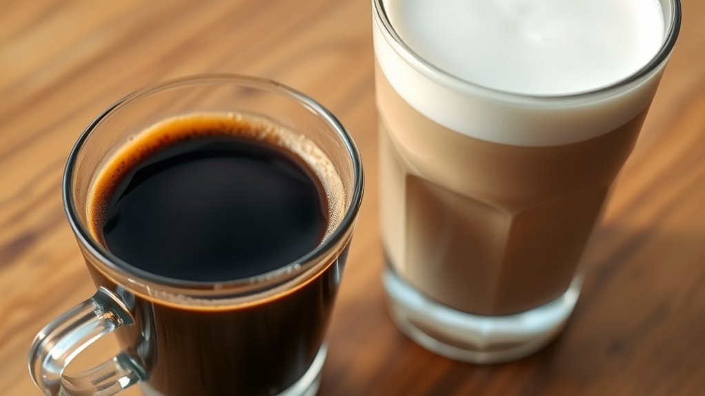 espresso versus milk drinks