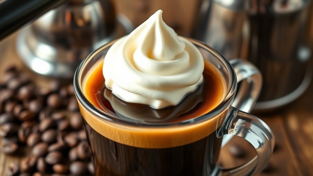 espresso with whipped cream