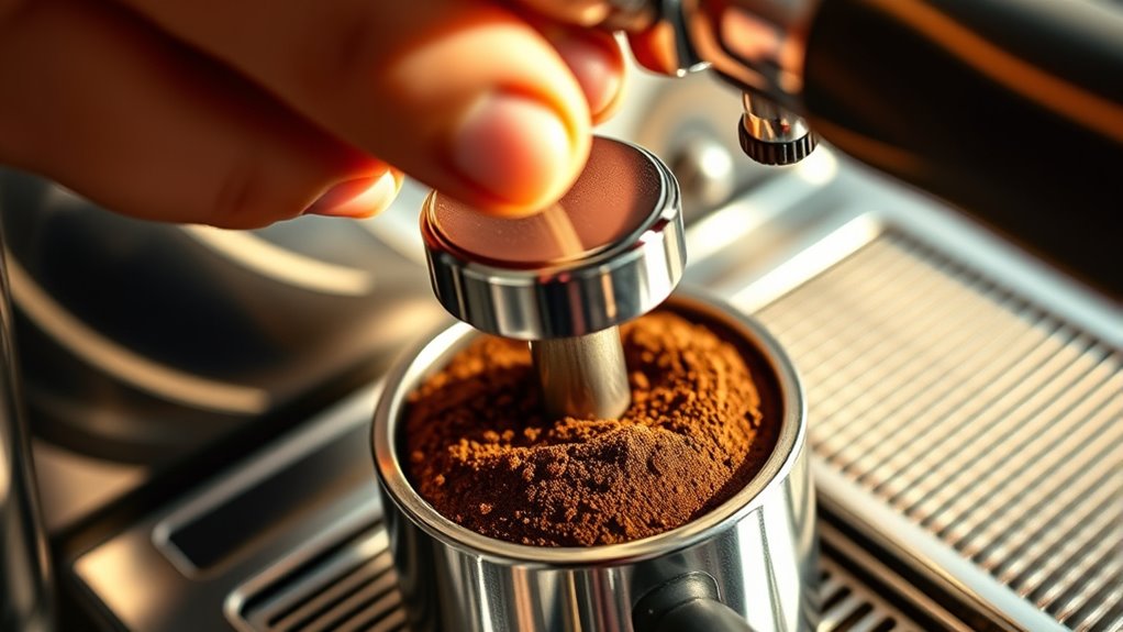 evenly tamp for consistency