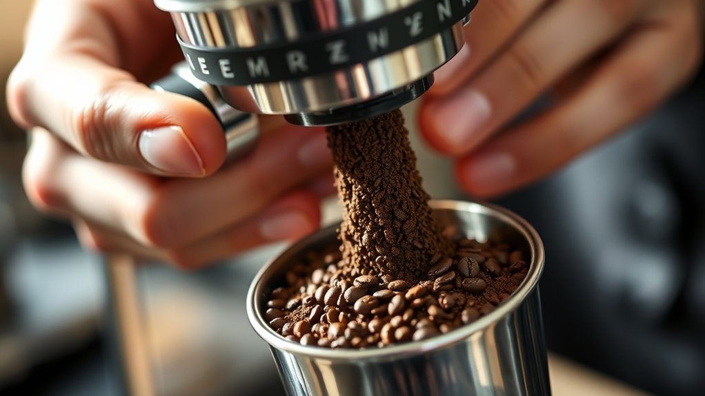 fresh uniform coffee grind