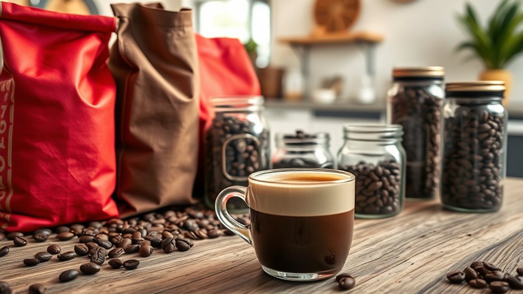 fresh varied espresso beans