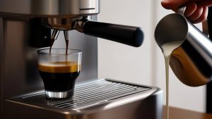 making a delicious latte