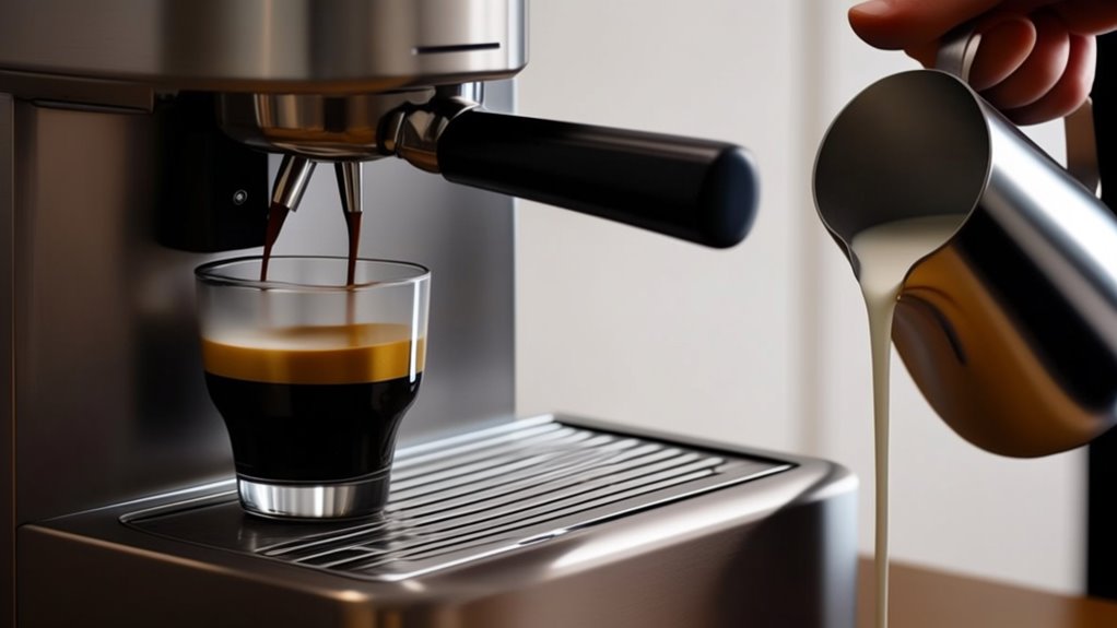 making a delicious latte