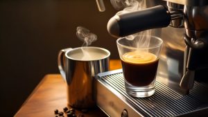 making cappuccino with espresso