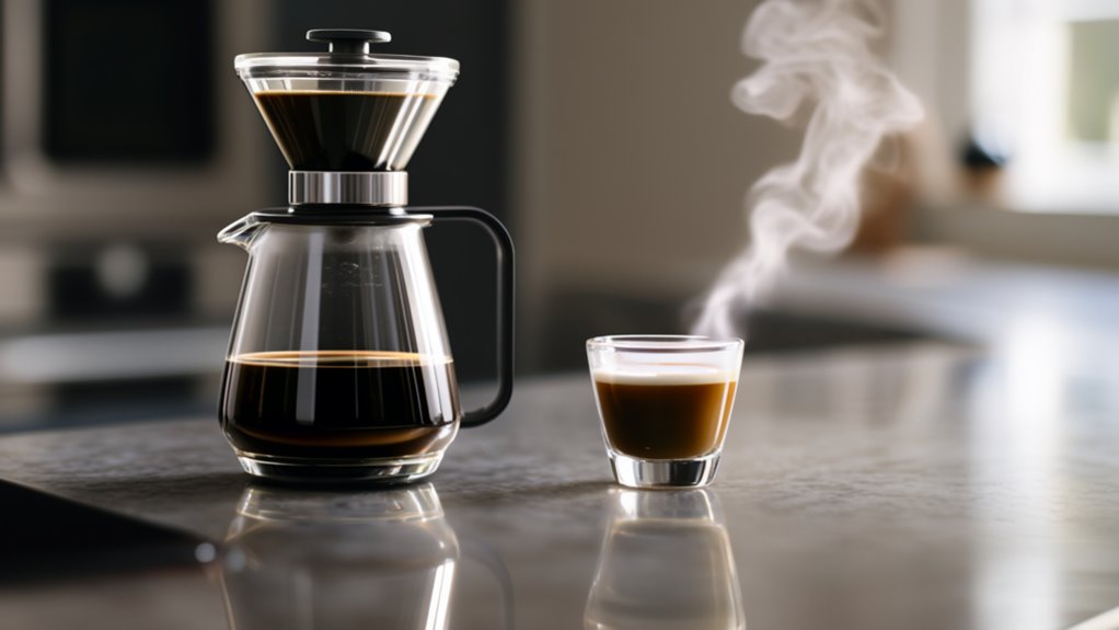 making espresso in coffee maker