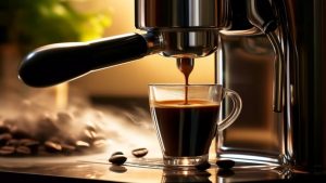 making espresso with machine