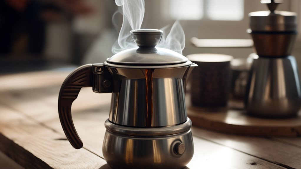 making espresso with moka