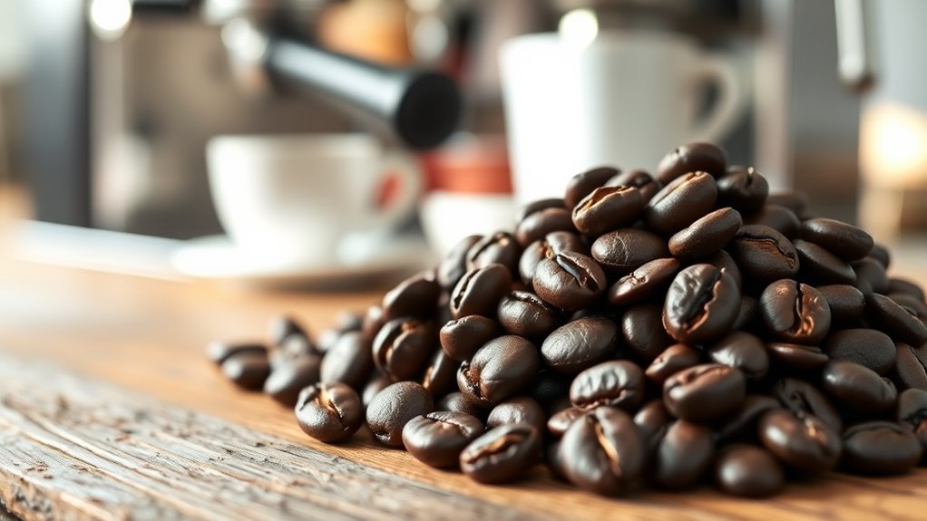 roasted blended coffee beans